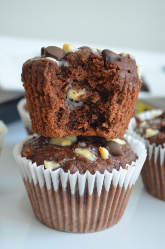 Chocolate Banana Muffin by SweetNSpicyLiving.com