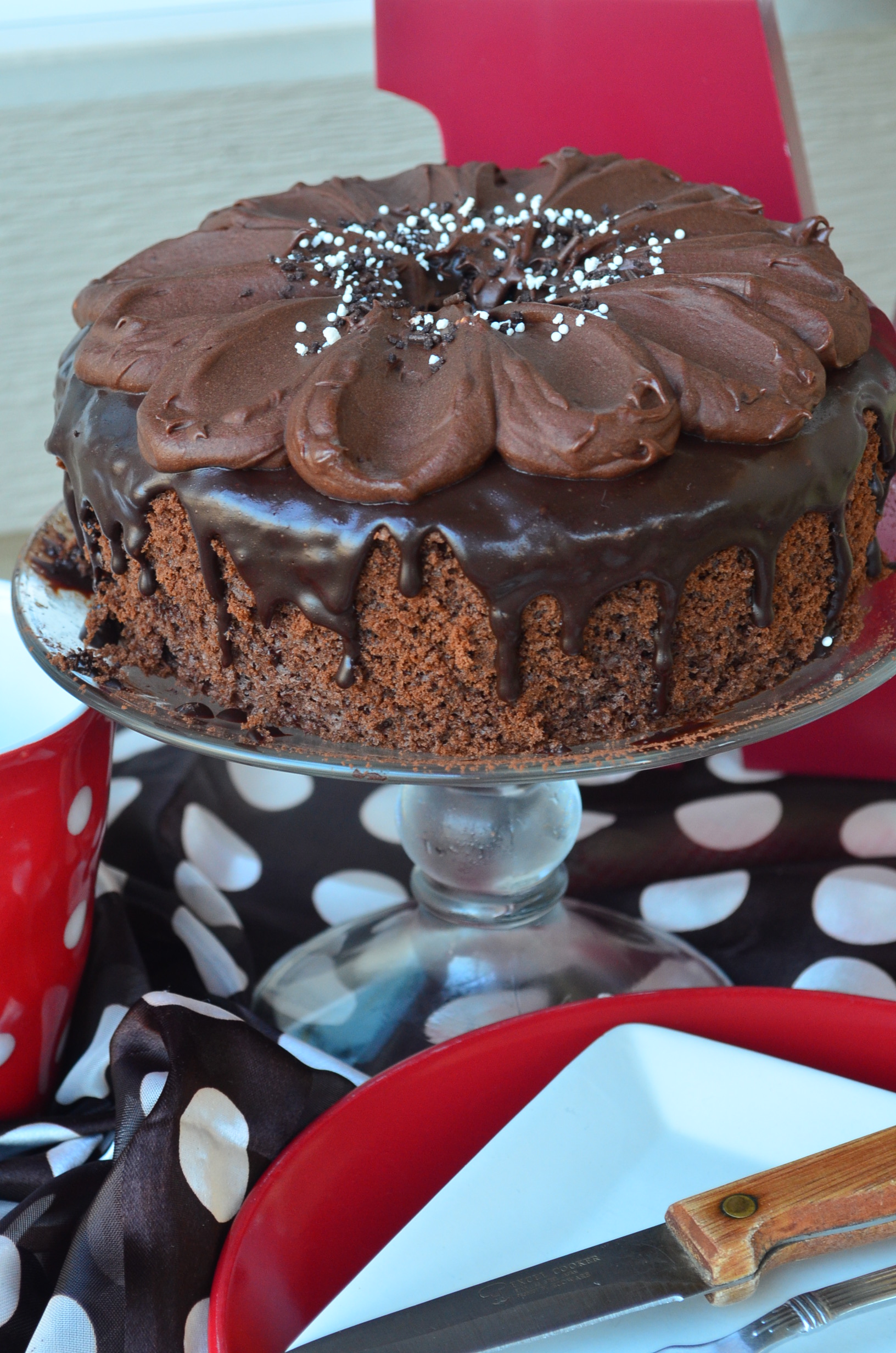 Triple Dark Chocolate Chiffon Cake