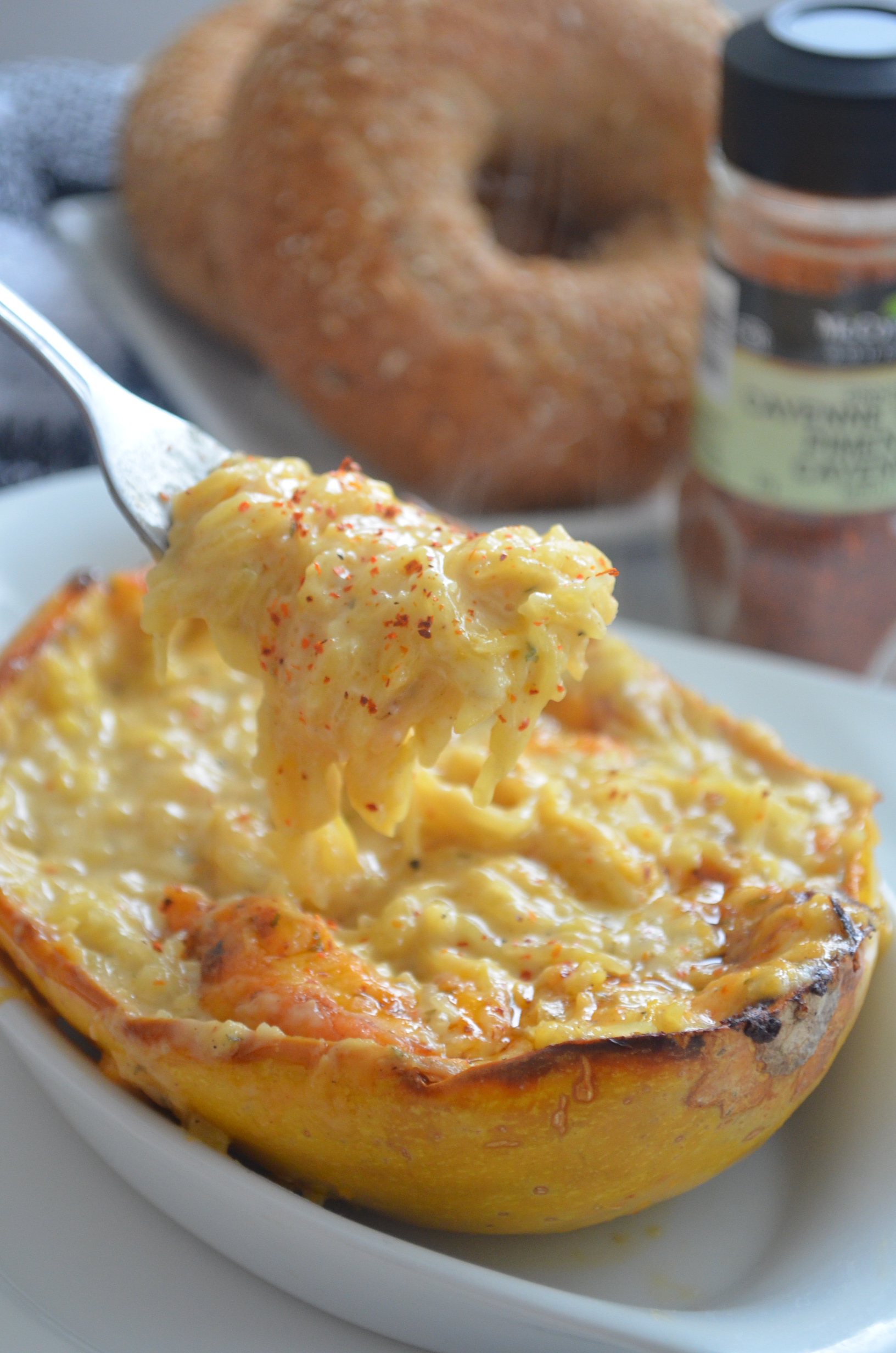 Baked Four Cheese Garlic Spaghetti Squash