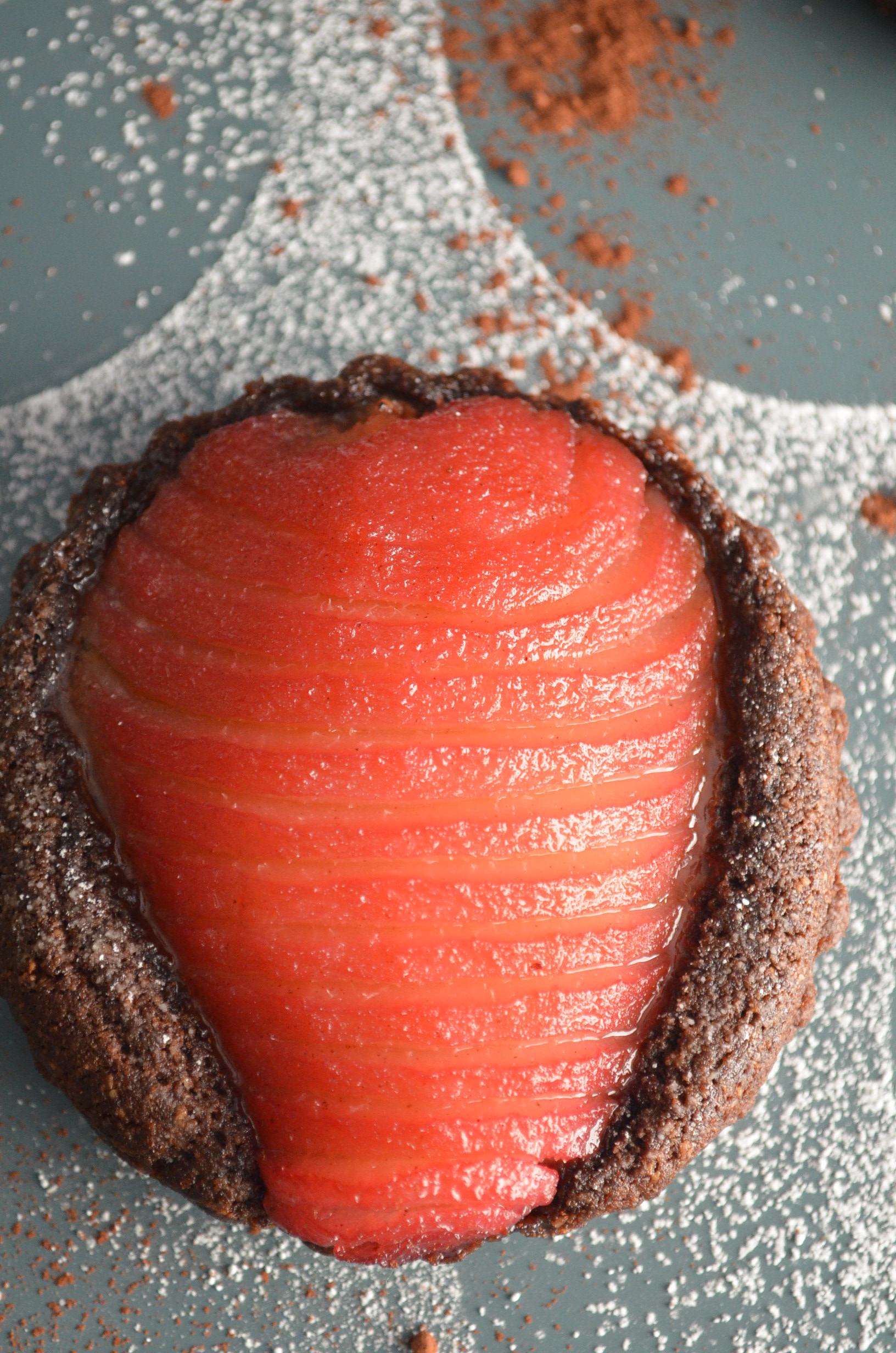 Poach Pear Chocolate Frangipane Tart Recipe