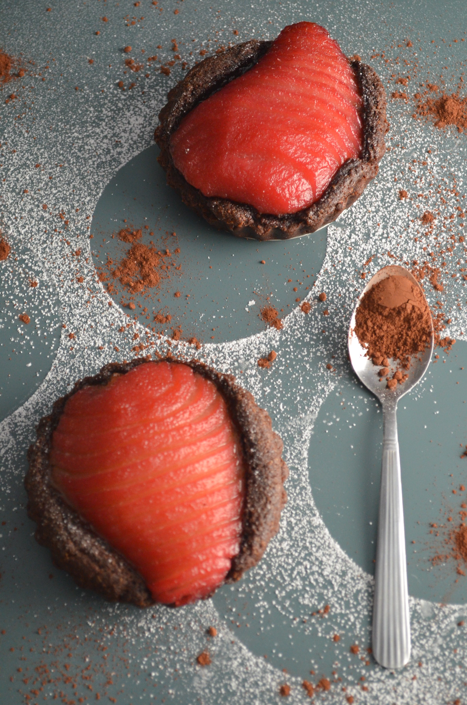 Poach Pear Chocolate Frangipane Tart