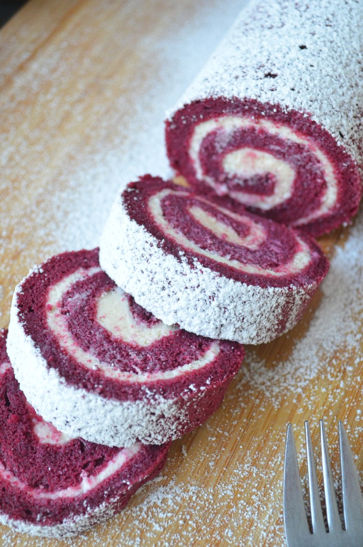 Red Velvet Swiss Roll Cake