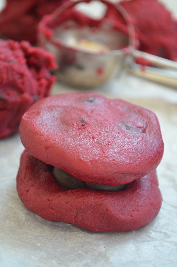 Soft and Chewy Red Velvet Chocolate Chip Cookie