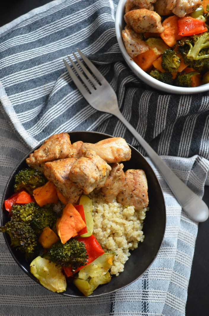Roasted Vegetable and Chicken Quinoa Bowls Recipe for Two Recipe