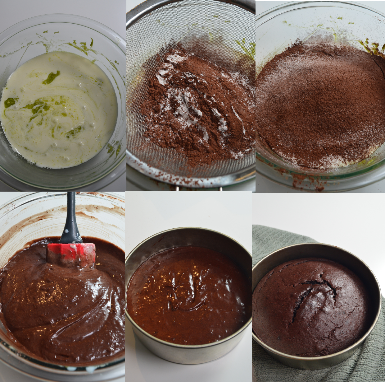 Avocado Cake Steps Collage