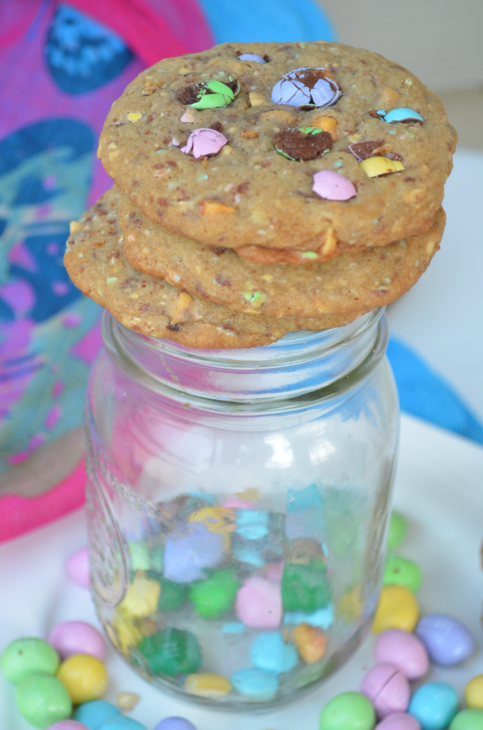 Spring M&M Cookies at SweetNSPicyLiving.com