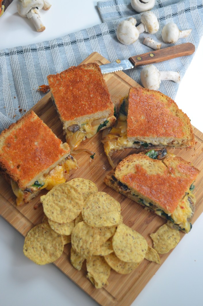 Mushroom and Spinach Grilled Cheese at SweetNSpicyLiving.com