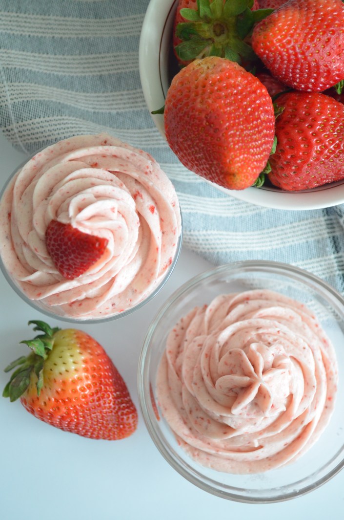 Strawberry Buttercream Whipped Frosting at SweetnSpicyLiving.com