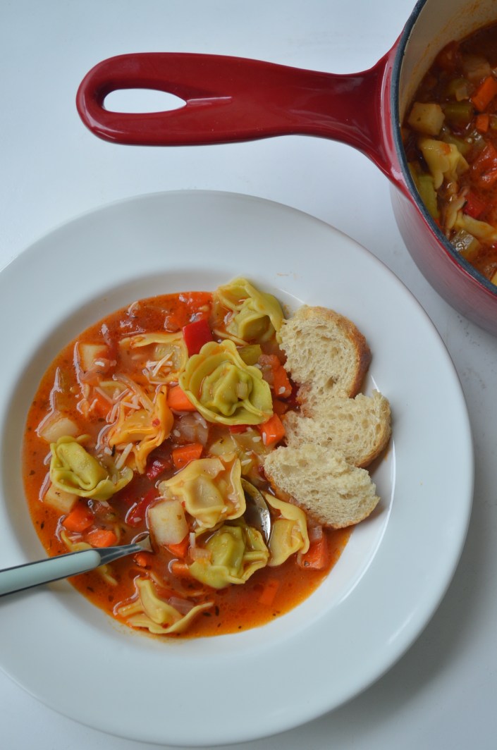 Veggie Tortellini Soup at SweetNSpicyLiving.com