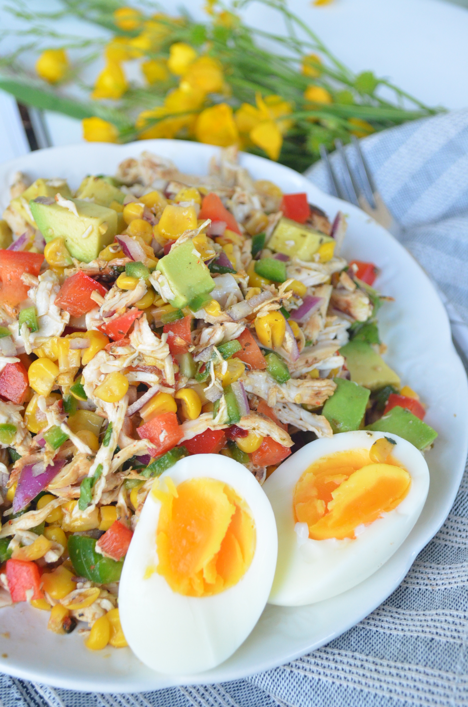 Grilled Cilanto and Lime Chicken Avocado Salad By SweetNSpicyLiving.com