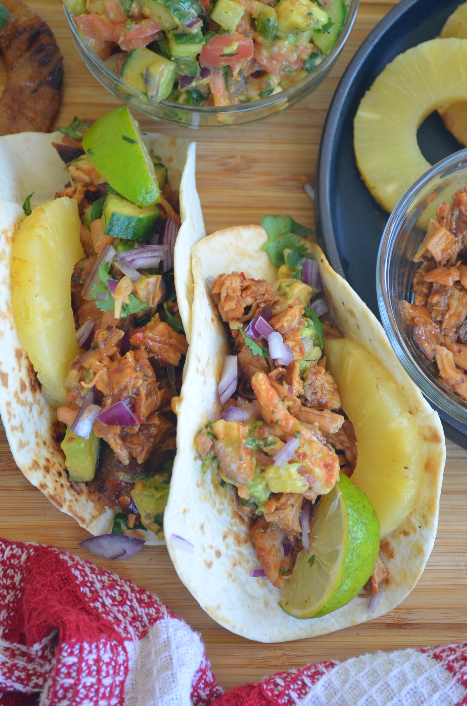 Hawaiin BBQ Chicken Tacos By SweetnSpicyLiving.com