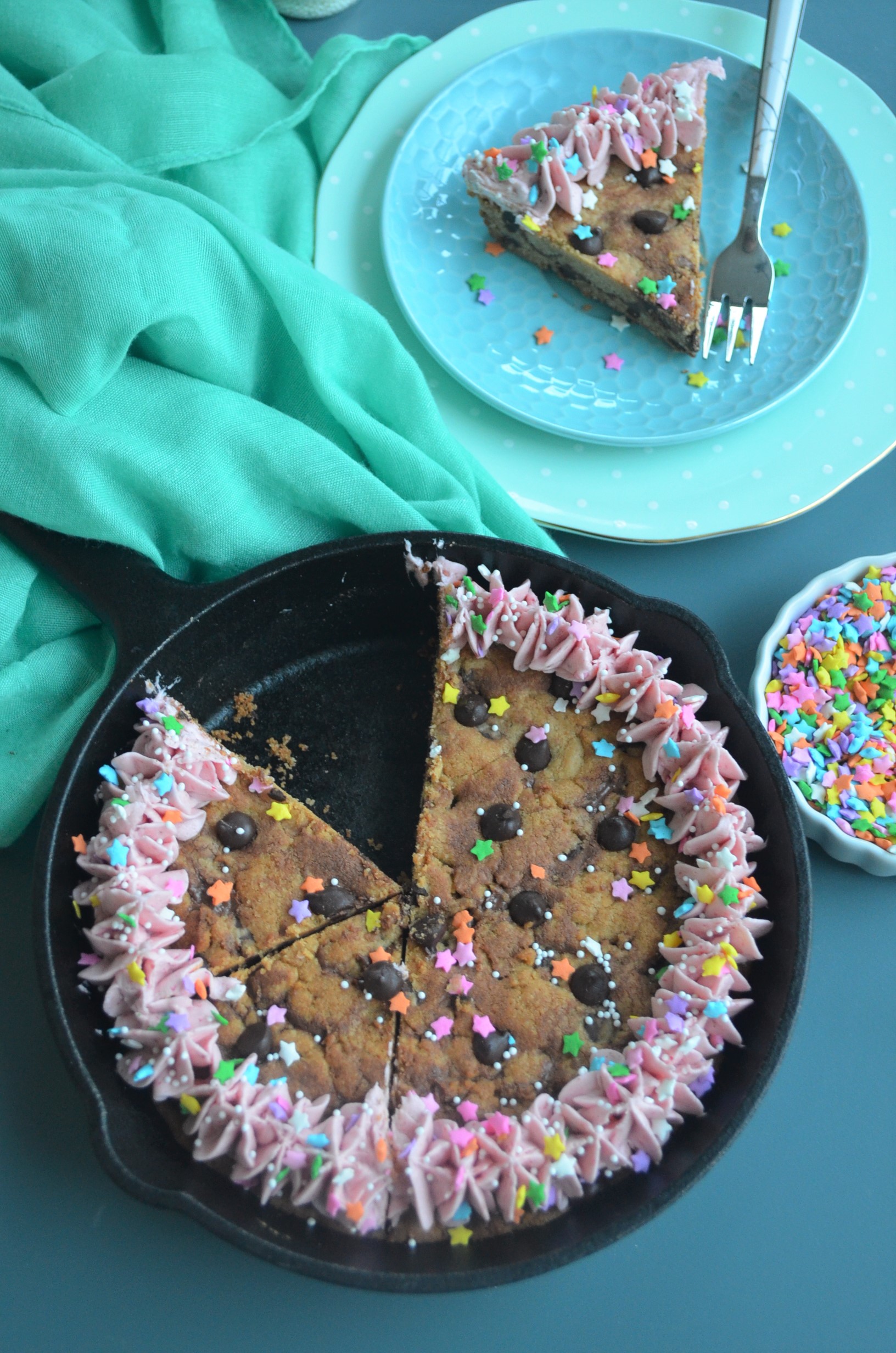 Easter Chocolate Chip Skillet Cookie