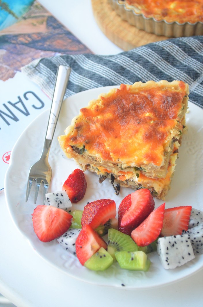 Mushroom Spinach Feta Quiche By SweetNSpicyLiving.com