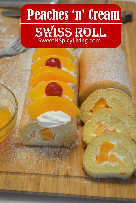 Peaches and Cream Swiss Roll Cake 2