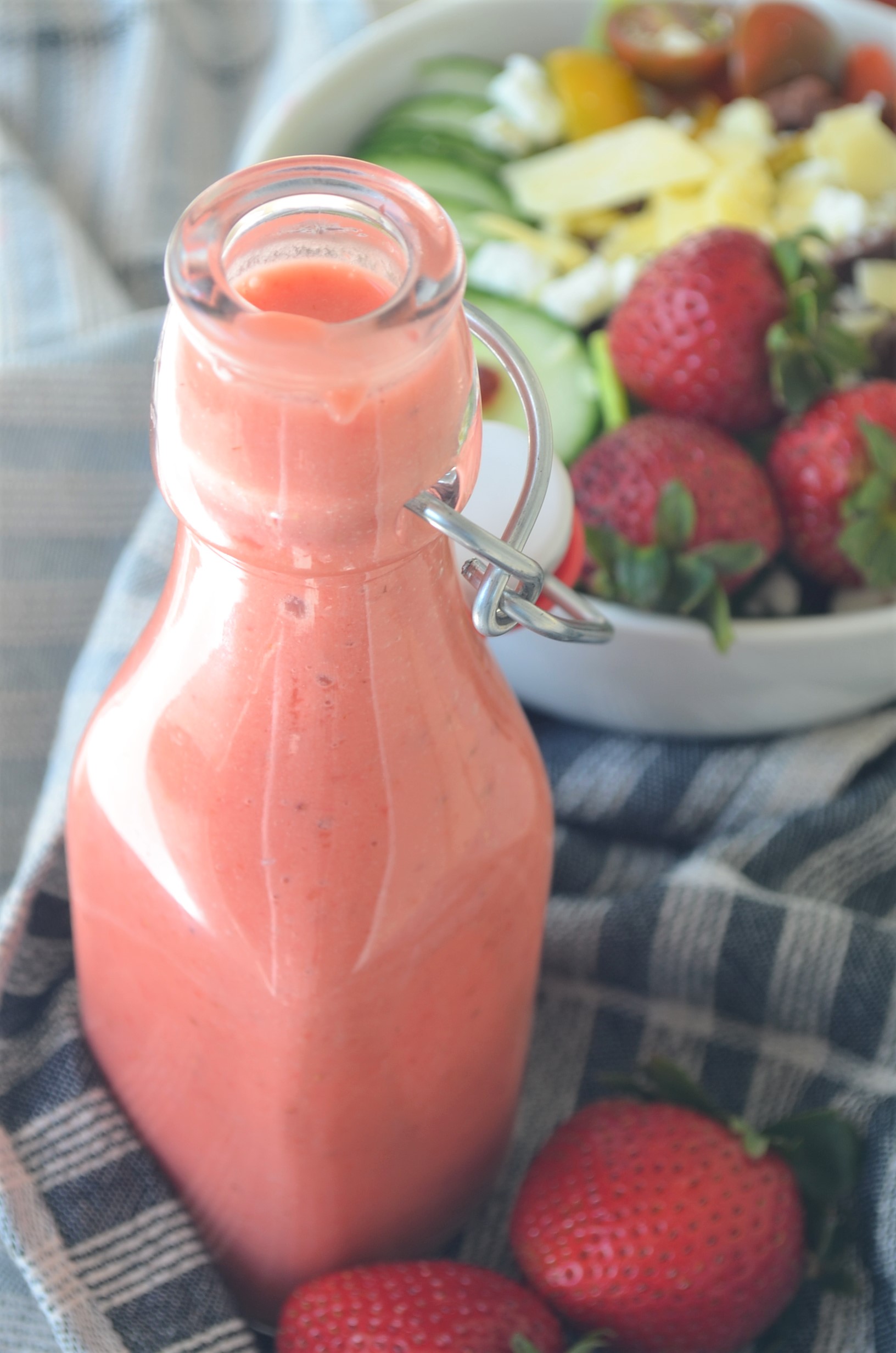 Simple Strawberry Vinaigrette Dressing By SweetnSpicyLiving.com