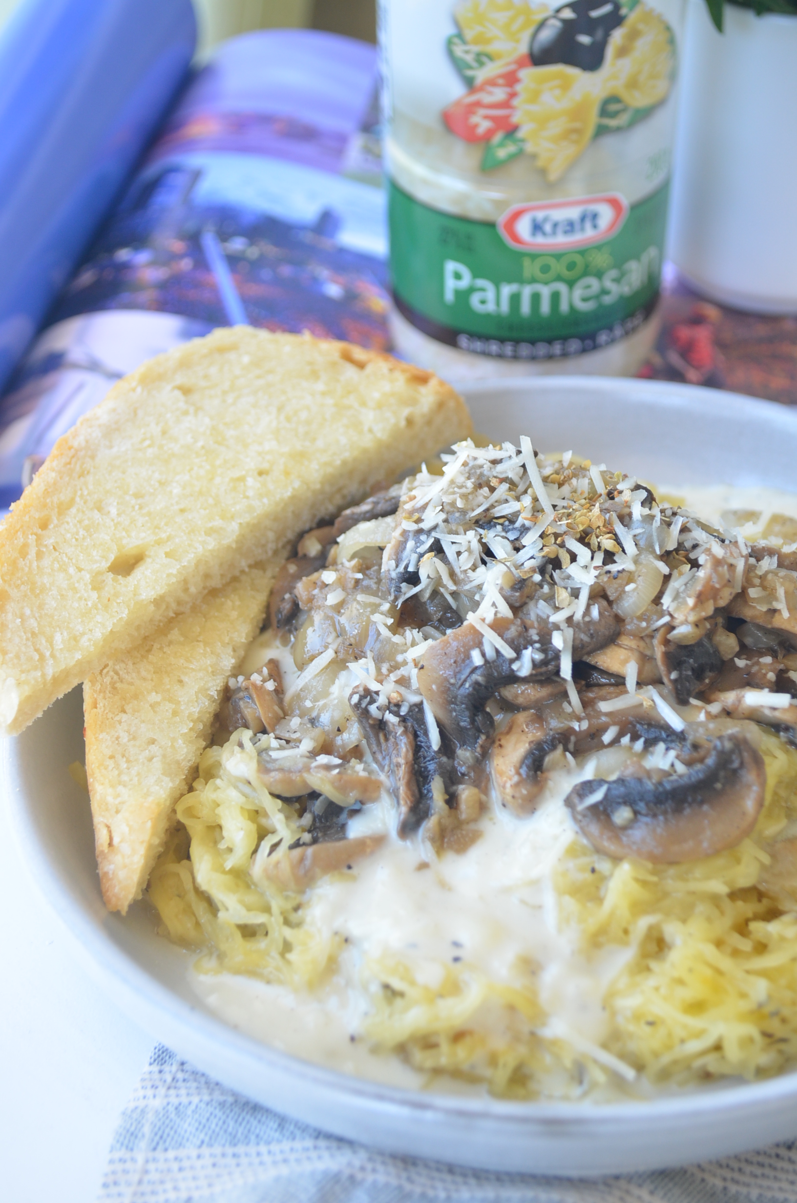 Spaghetti Squash with Mushrooms by SwetNSPicyLiving.com