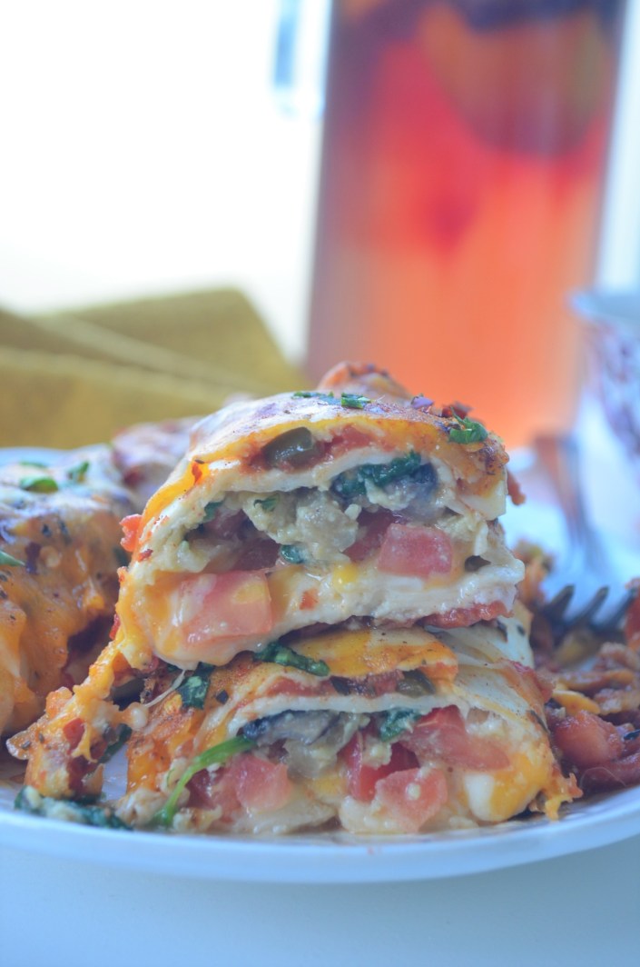 Breakfast Enchiladas with Mushroom and Spinach