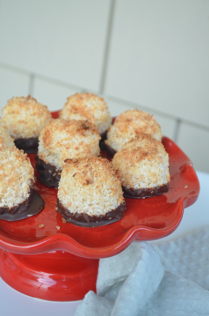 Chocolate Dipped Coconut Macaroons