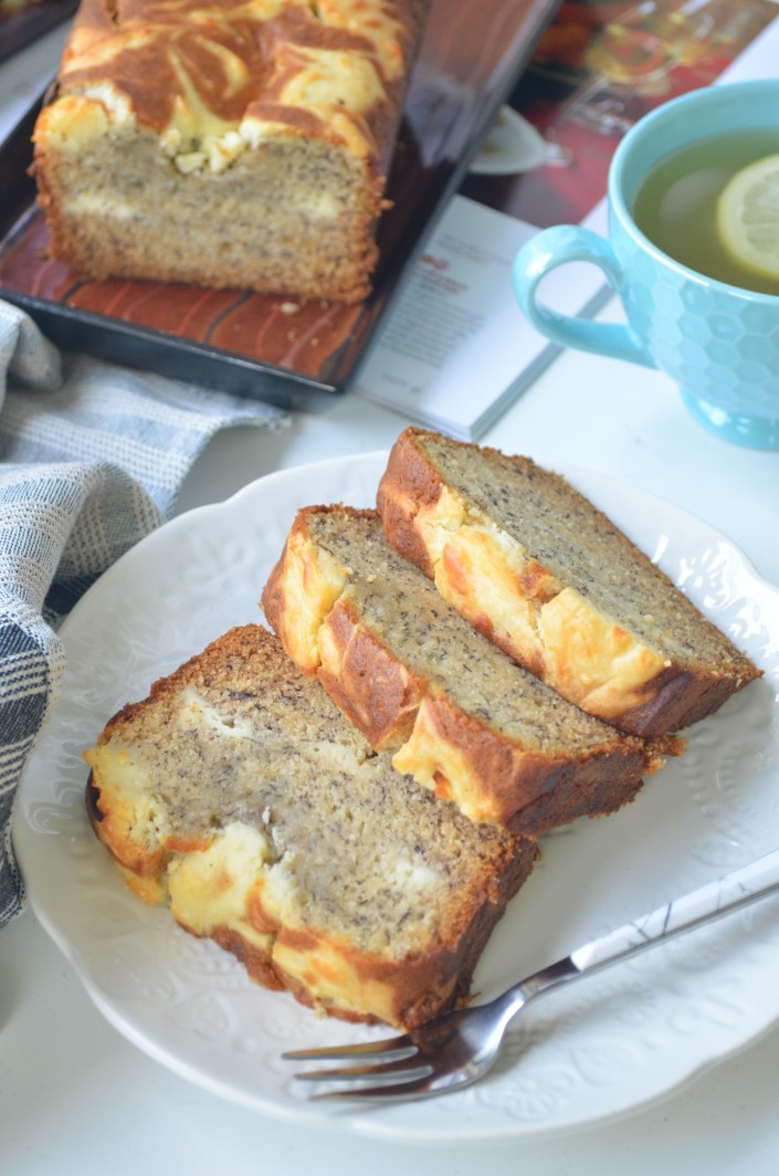 Cream Cheese Filled Banana Bread Recipe By SweetnSpicyLiving.com