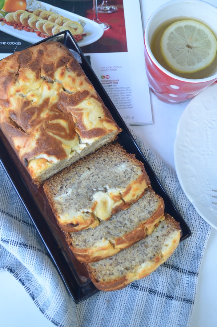 Cream Cheese Swirl Banana Bread By SweetNSpicyLiving