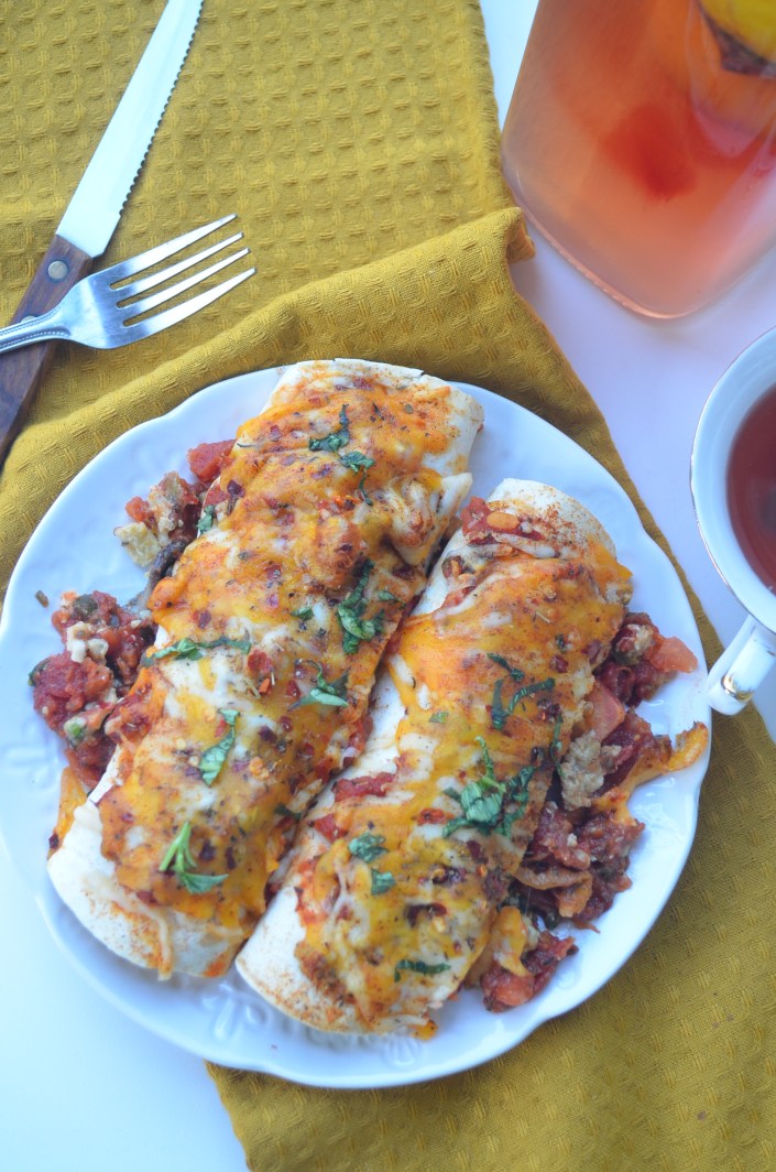 Omelette Enchiladas with Mushroom and Spinach