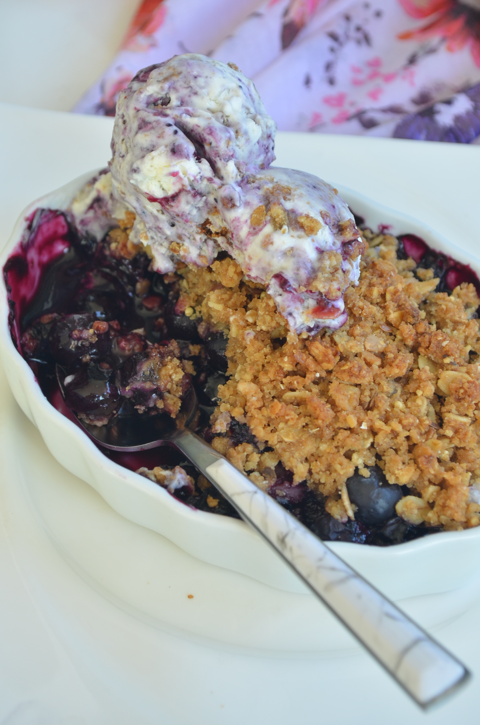 Small Batch Blueberry Crumble Crisp