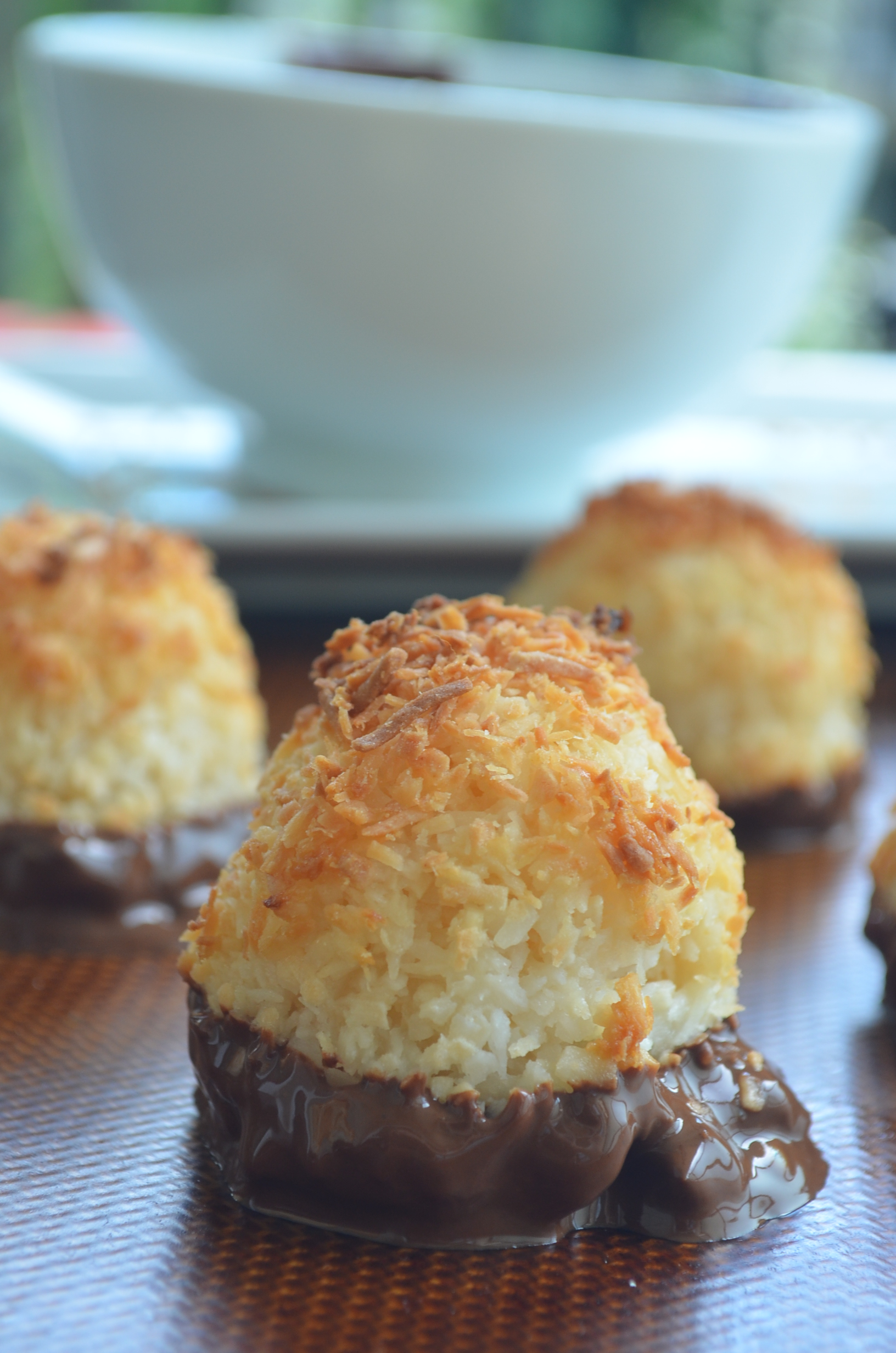Small Batch Chocolate Dipped Coconut Macaroons