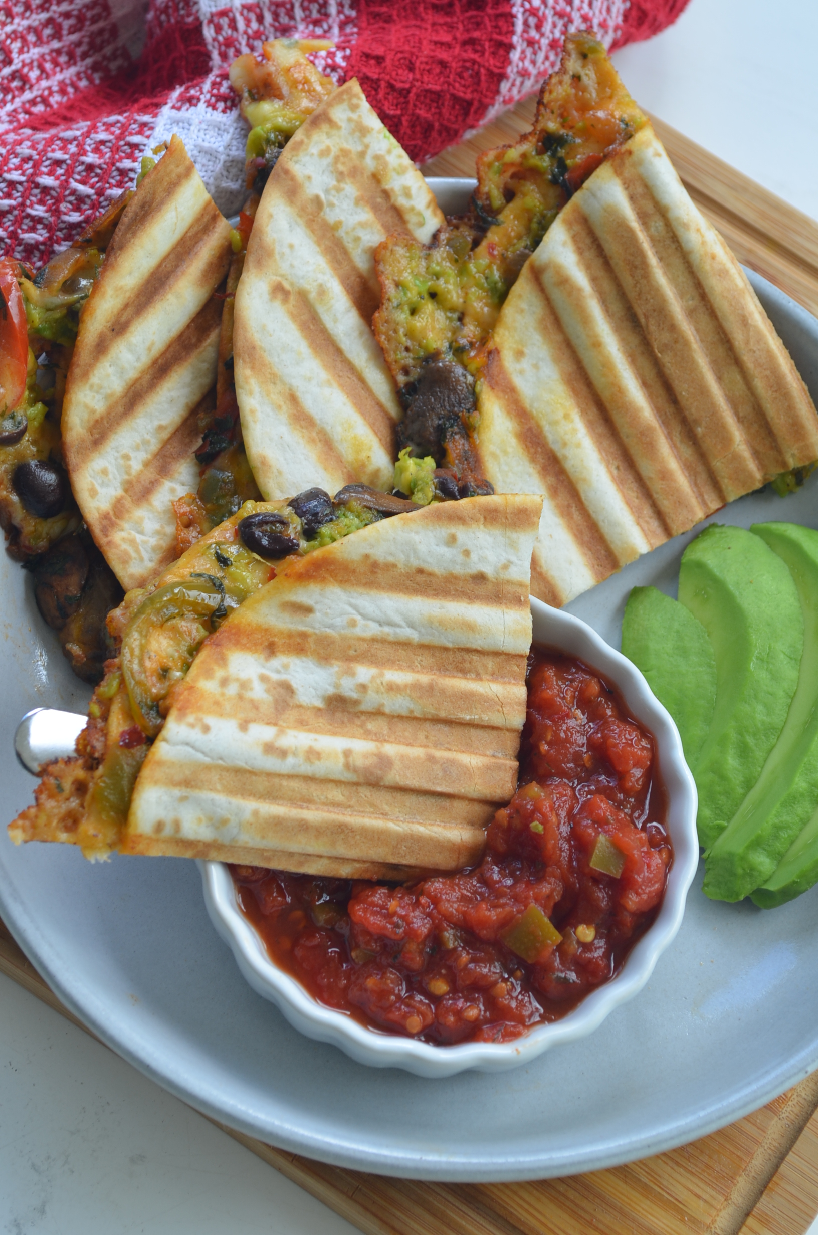 Vegetarian Avocado and Black Bean Quesedilla