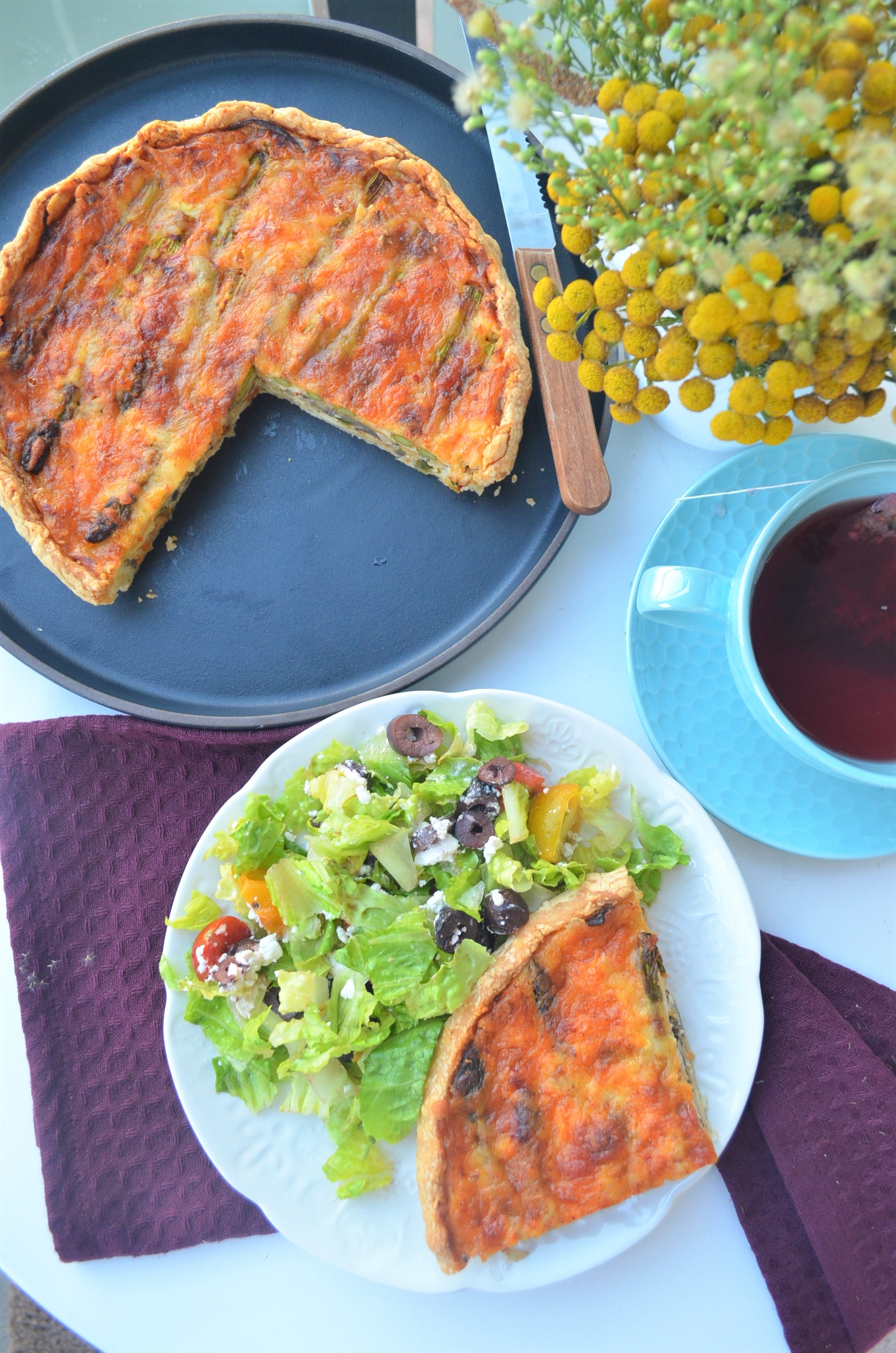 Mushroom Asparagus Quiche By SweetNSpicyLiving.com