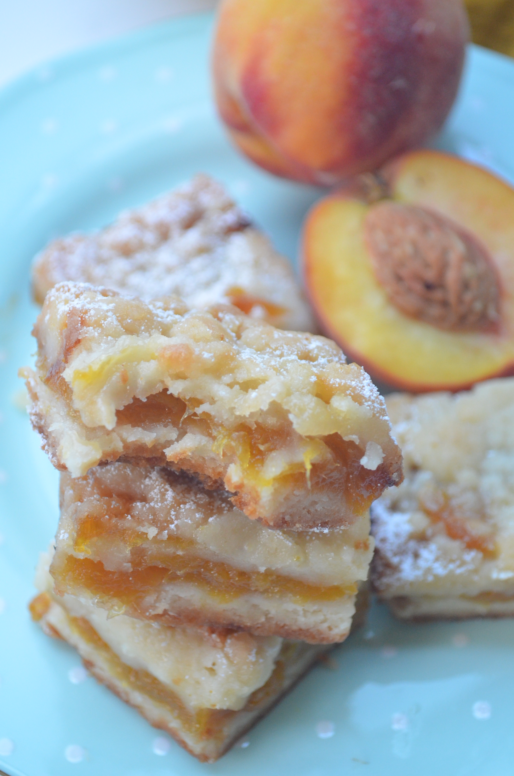 Peach Crumb Bar Recipe By SweetNSpicyLiving