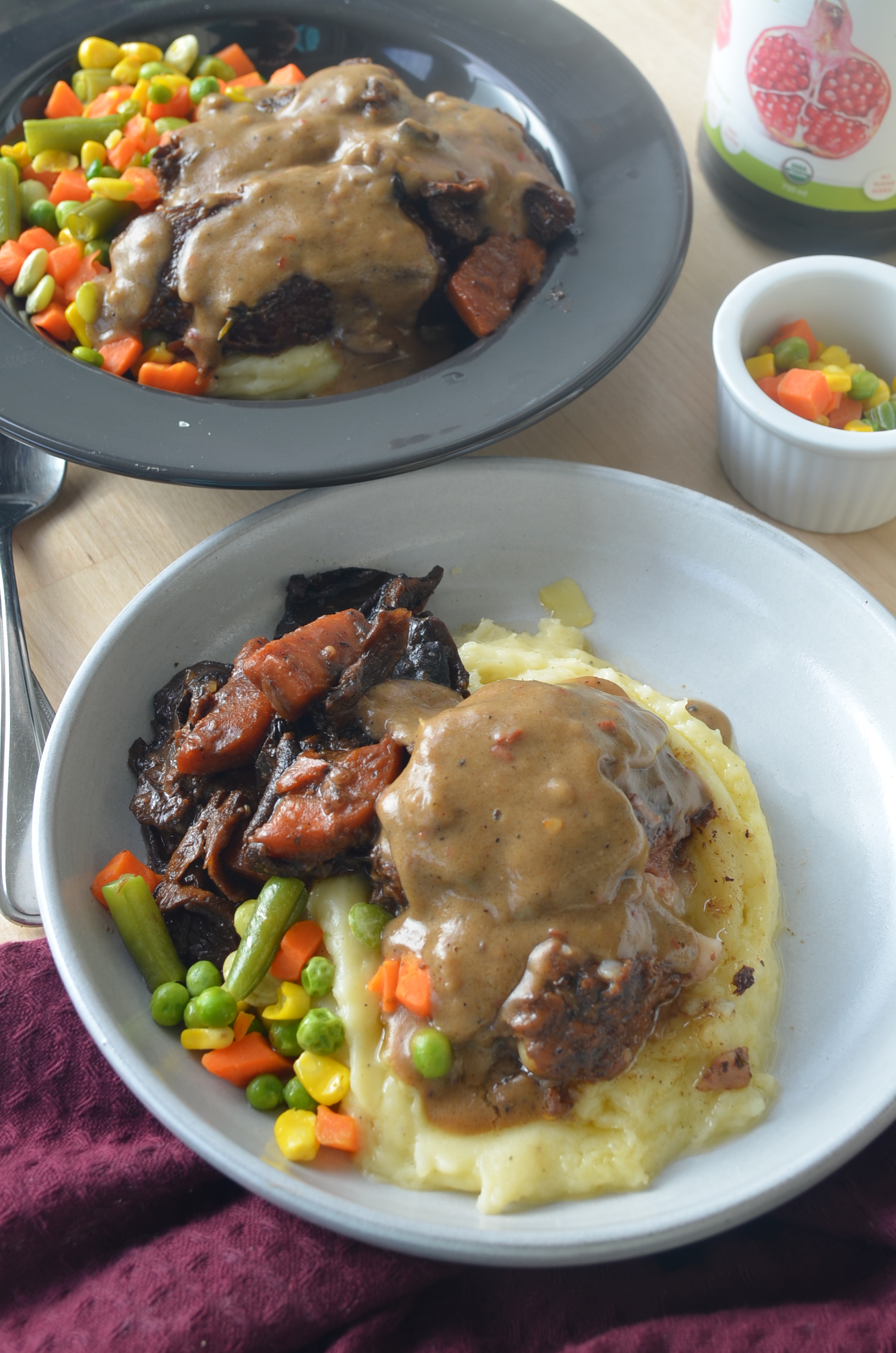 Beef Pot Roast with Mashed Potato and Carrots