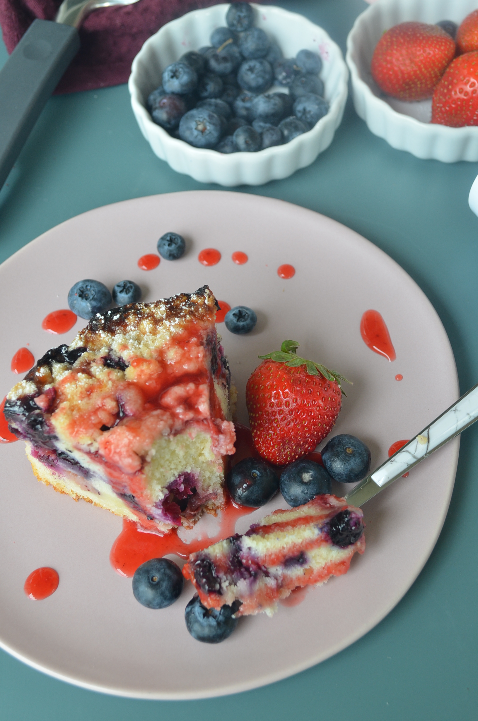 Small Batch Berry Crumb Cake by SweetNSpicyLiving