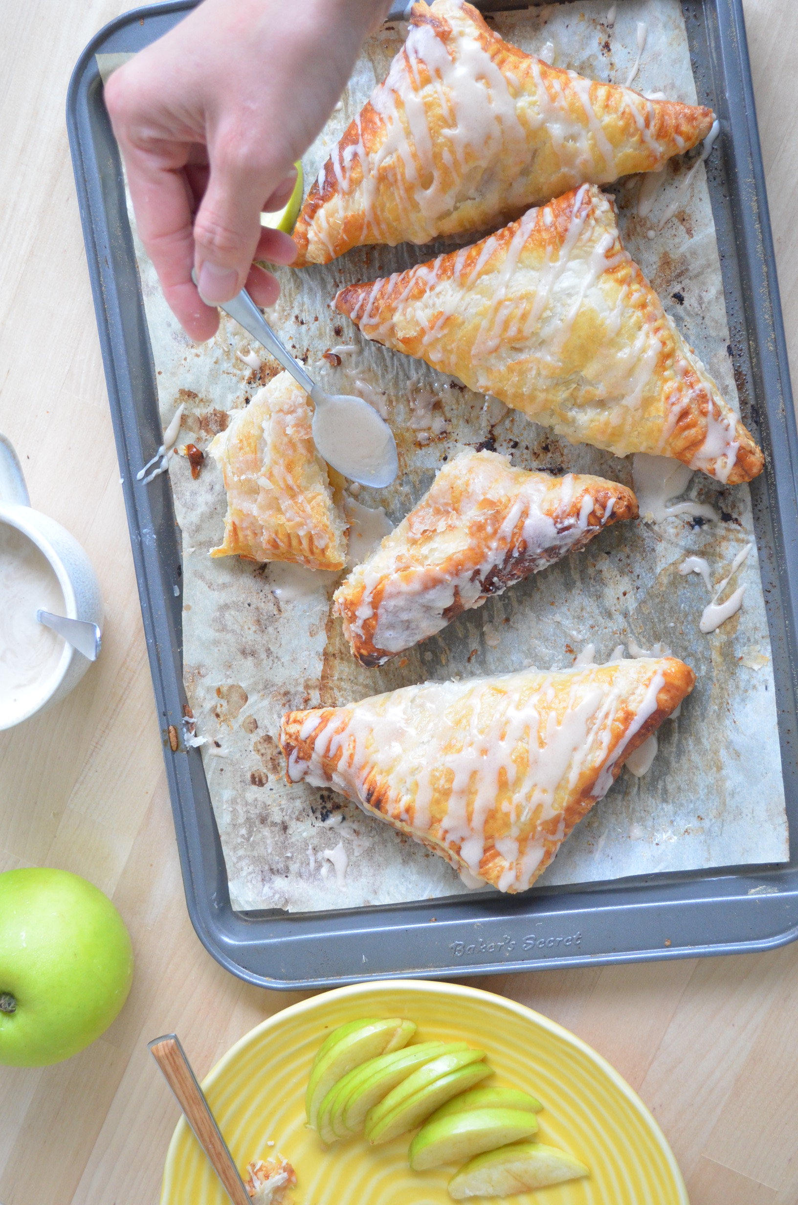 Small Batch Cinnamon Glazed Apple Turnover