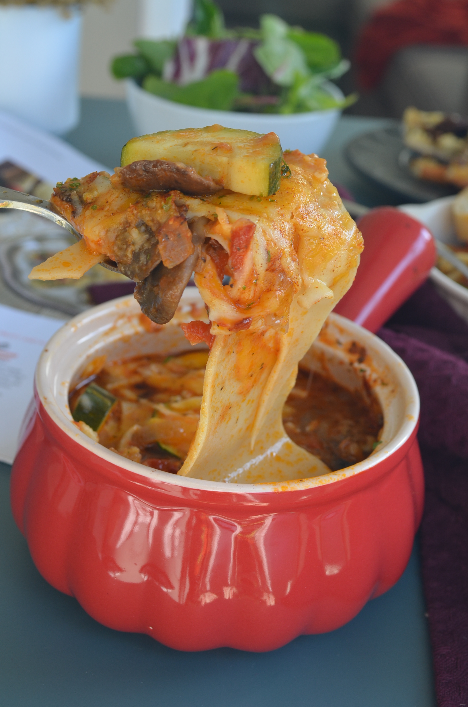 Mushroom Vegetarian Lasagna Soup