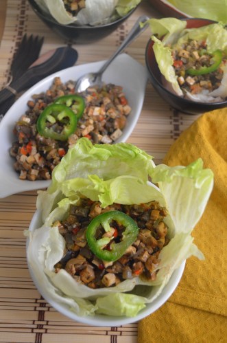 Tofu and Eggplant Lettuce Wrap
