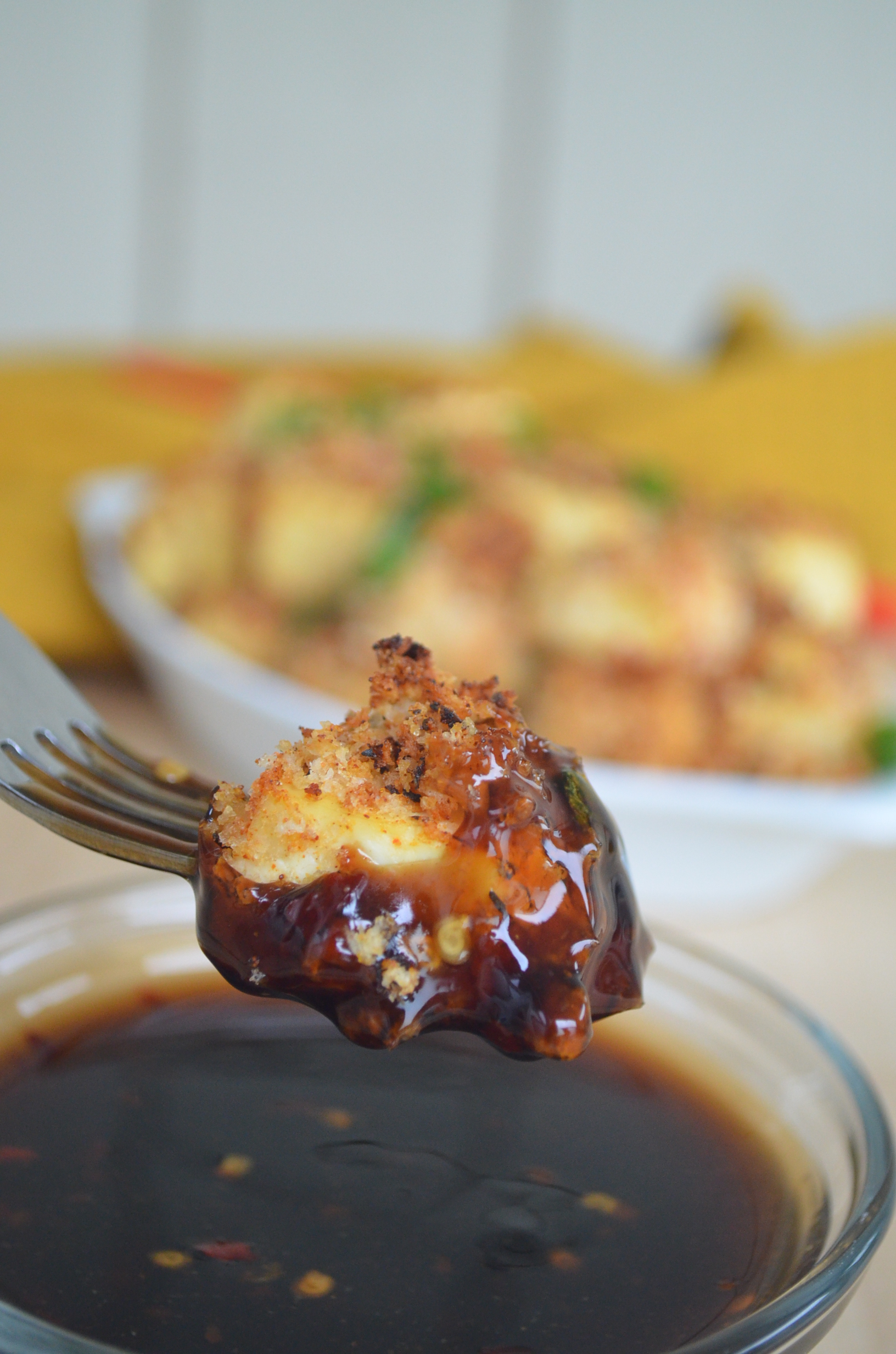 Panko Crusted Tofu with Sweet Sesame Sauce