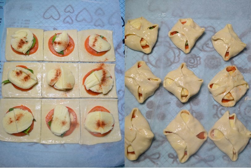 Margherita Puff Pastry Bites Collage