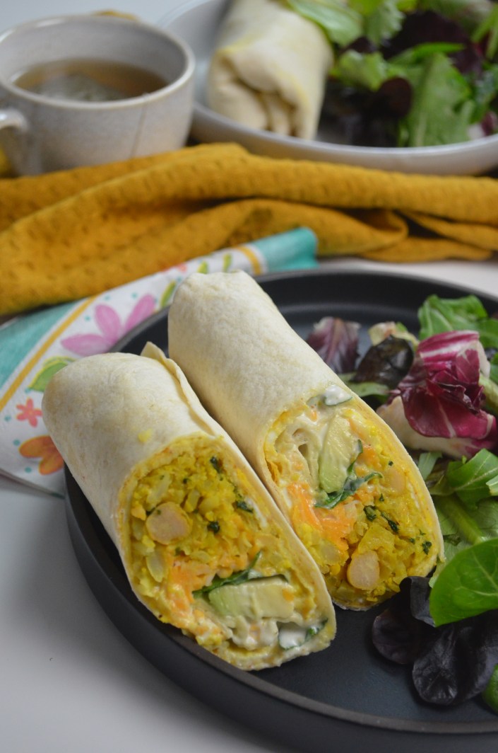 chickpea and cauliflower wrap