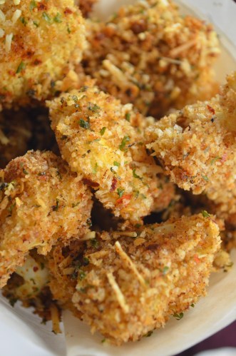 Baked Panko Crusted Cauliflower Bites
