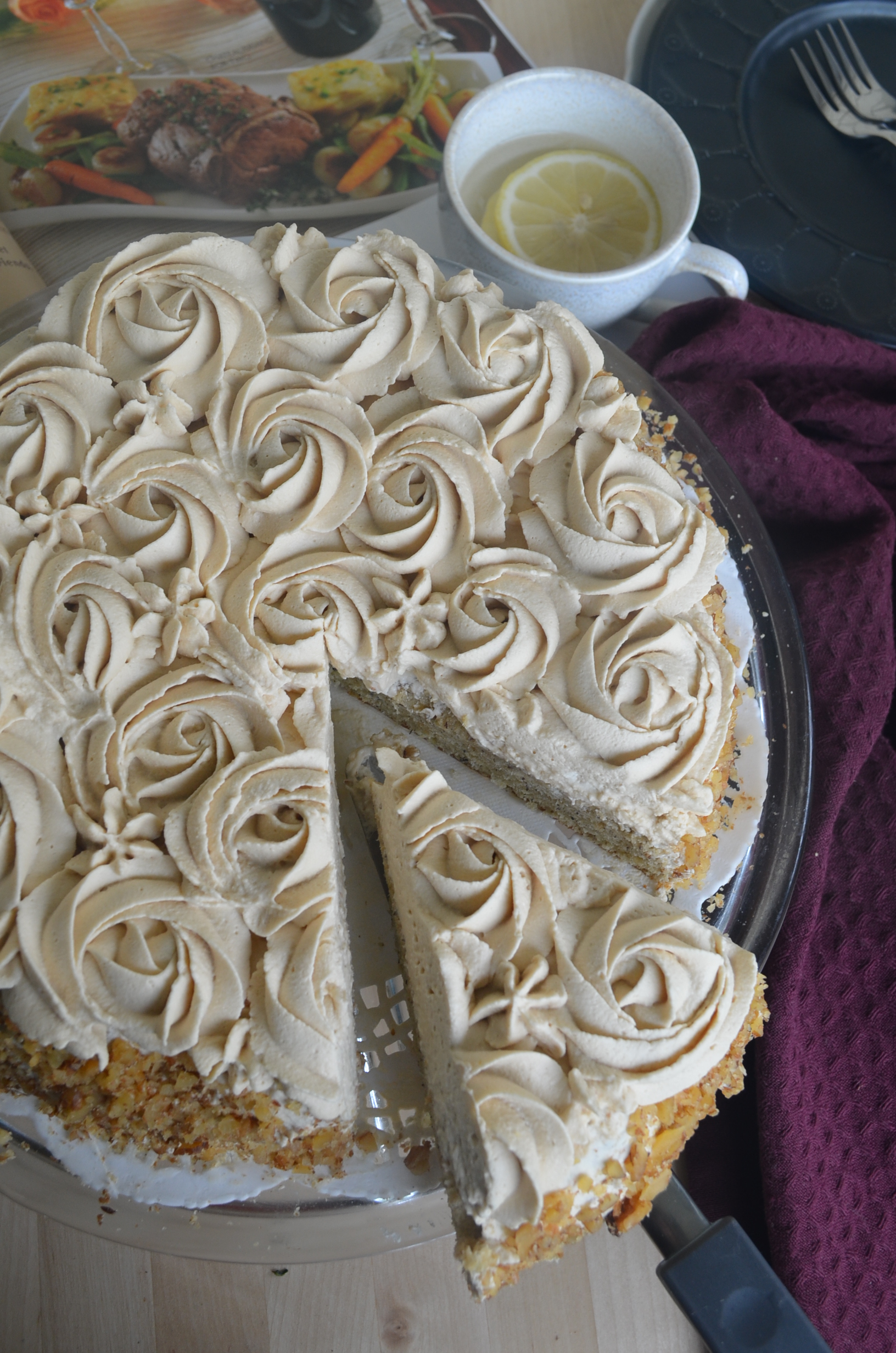 Banana Chiffon Cake with Espresso Whipped Cream Frosting By SweetNSPicyLiving'