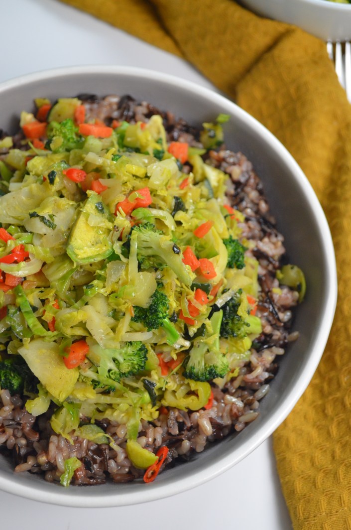 Mix Vegetable Stir Fry with Brown Rice