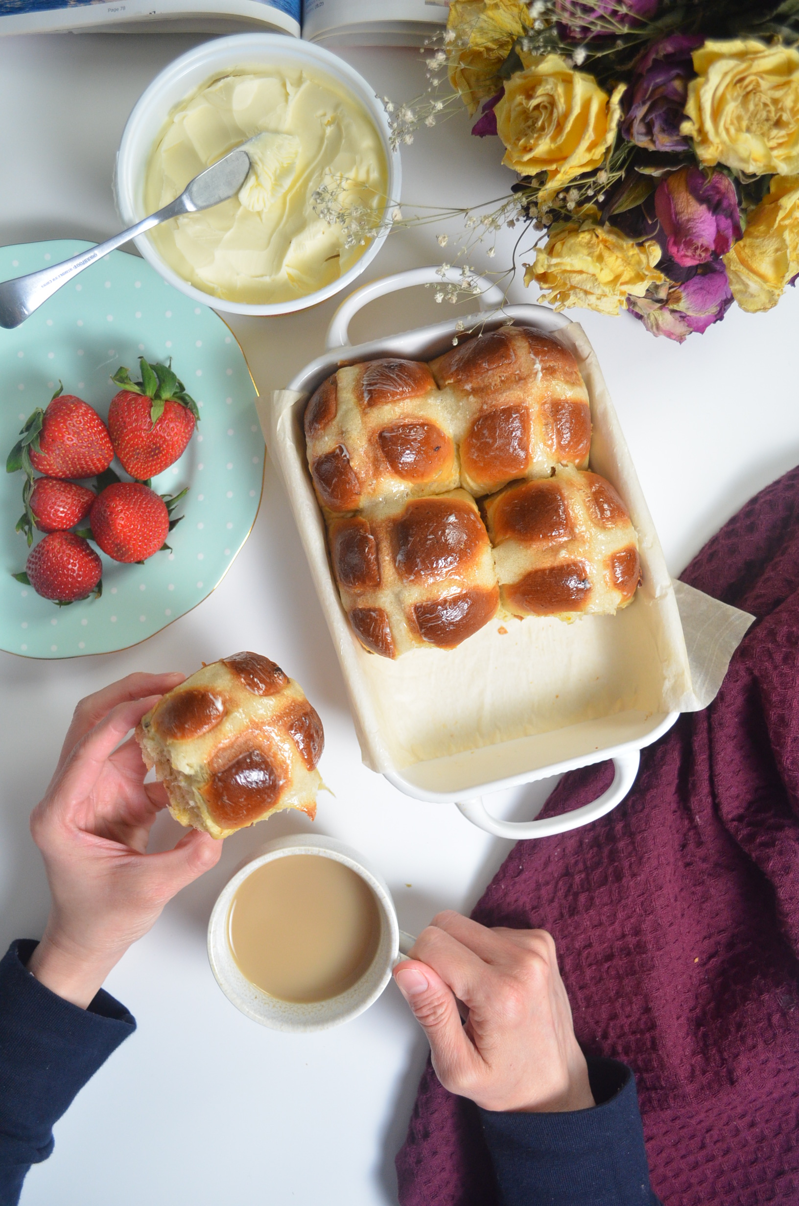 Easy Soft and Fluffy Small Batch Orange Hot Cross Buns By SweetNSpicyLivng