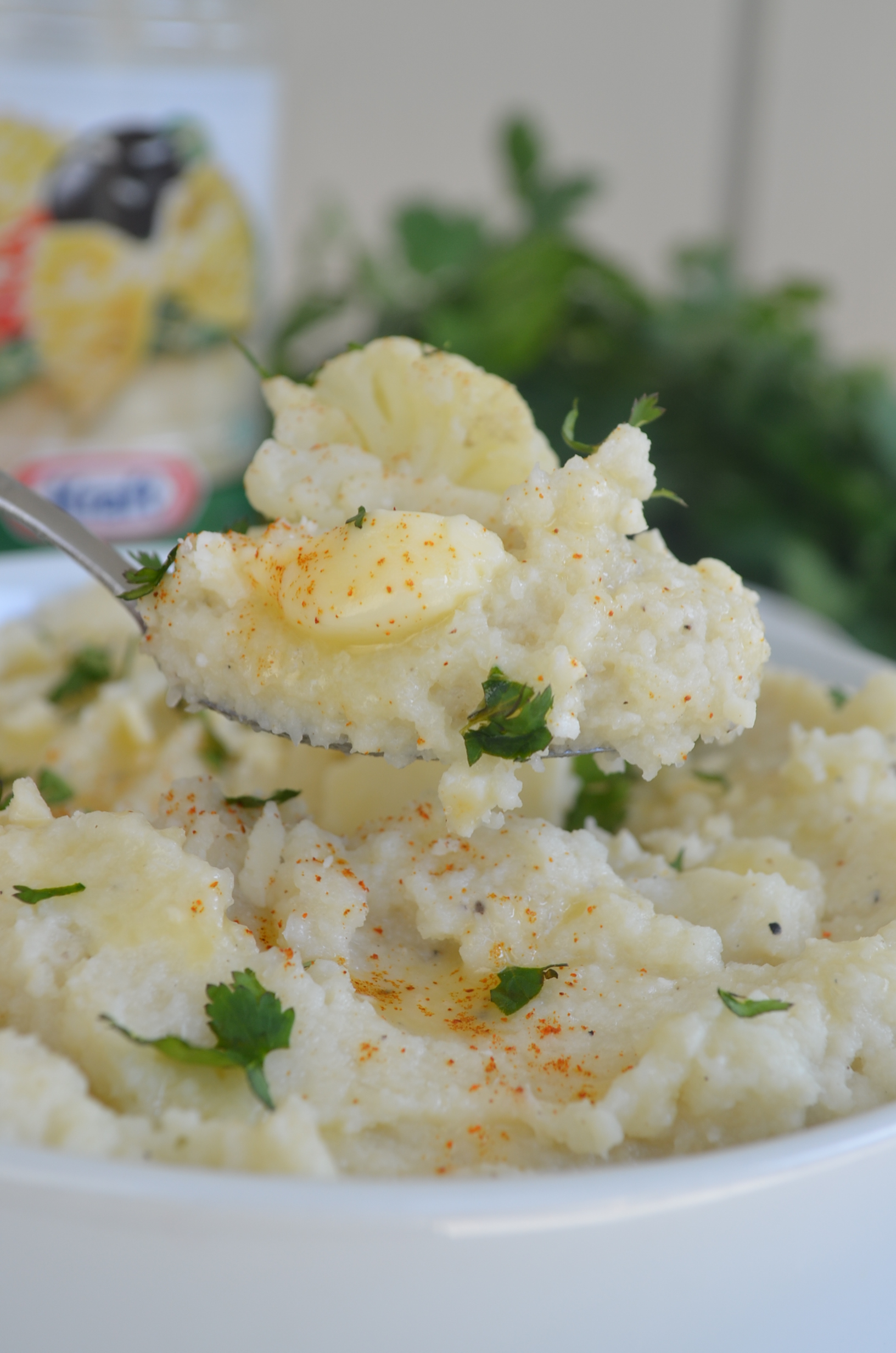 Garlic and Parmesan Mashed Cauliflower
