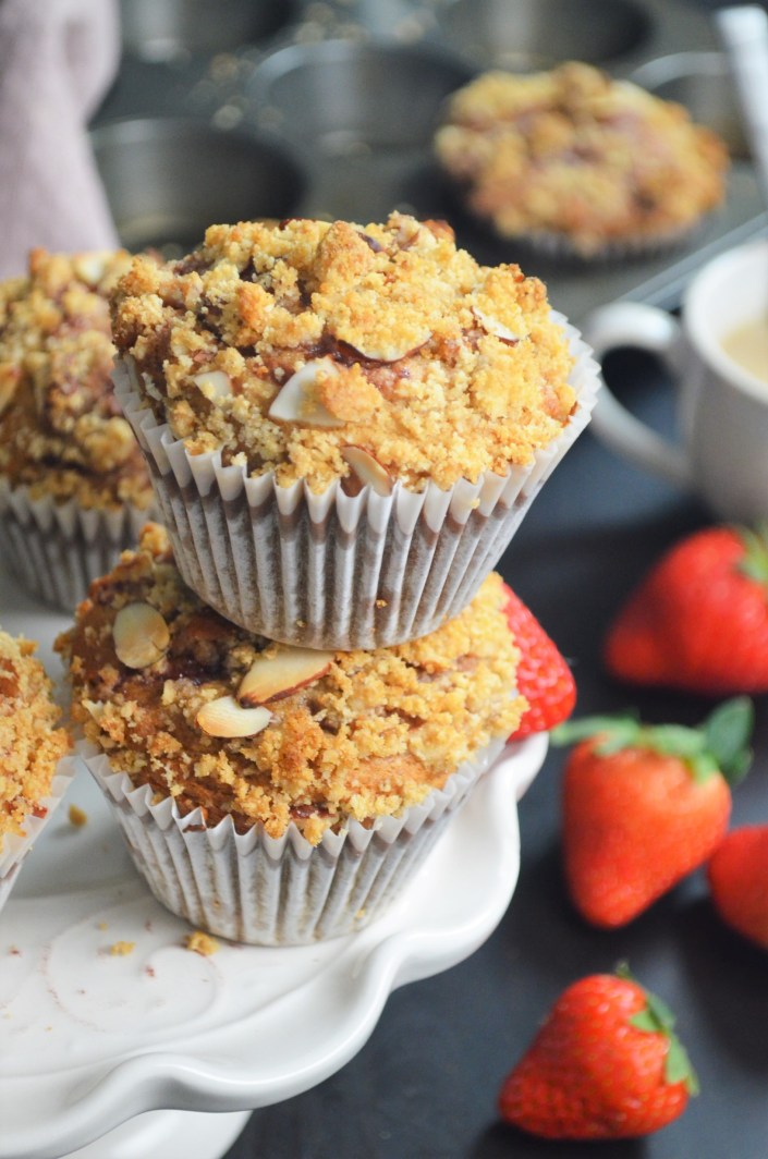 Small Batch Gluten Free Strawberry Streusel Banana Muffin By SweetnSpicyLiving