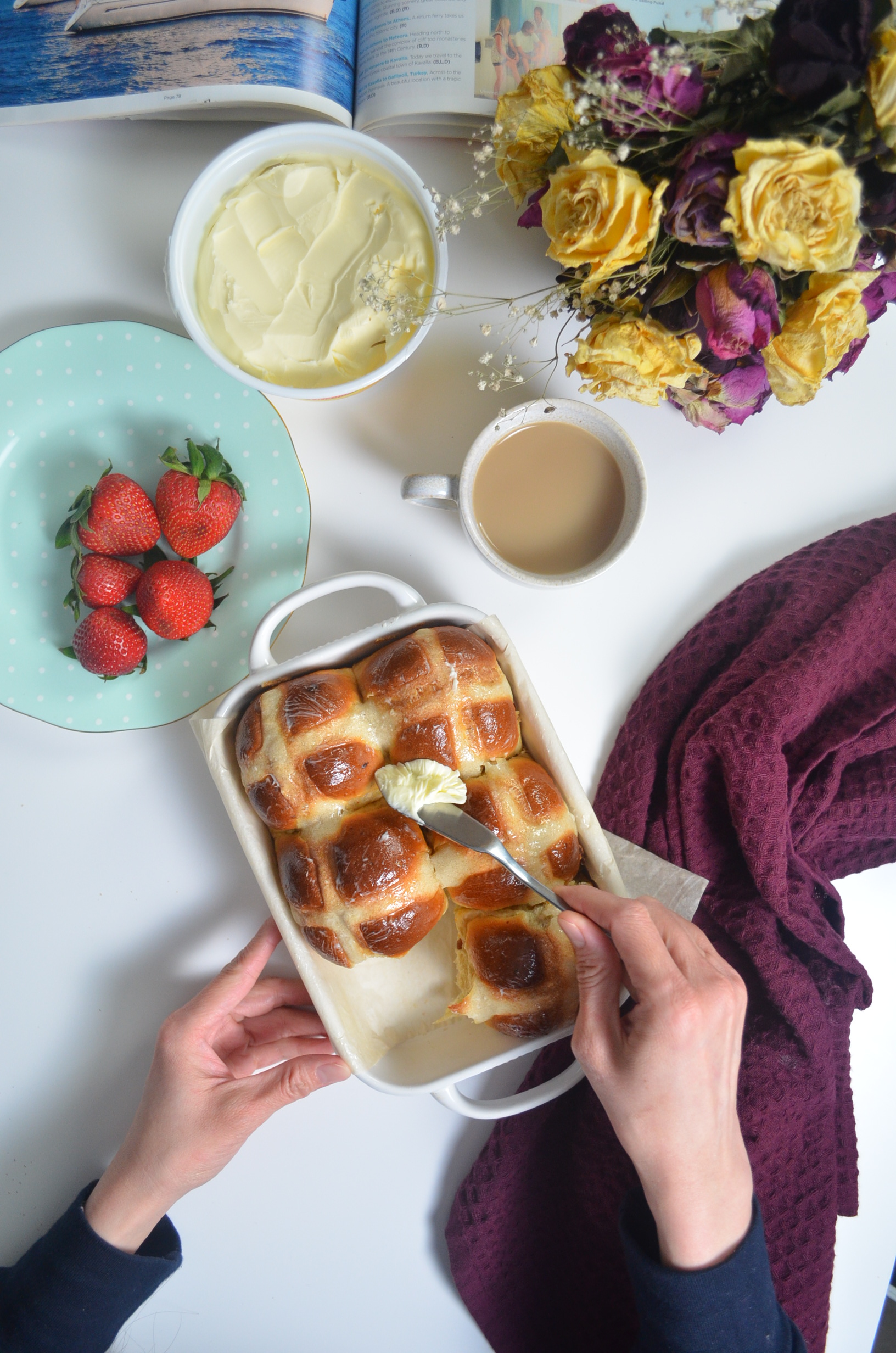 Soft and Fluffy Small Batch Orange Hot Cross Buns By SweetNSpicyLivng