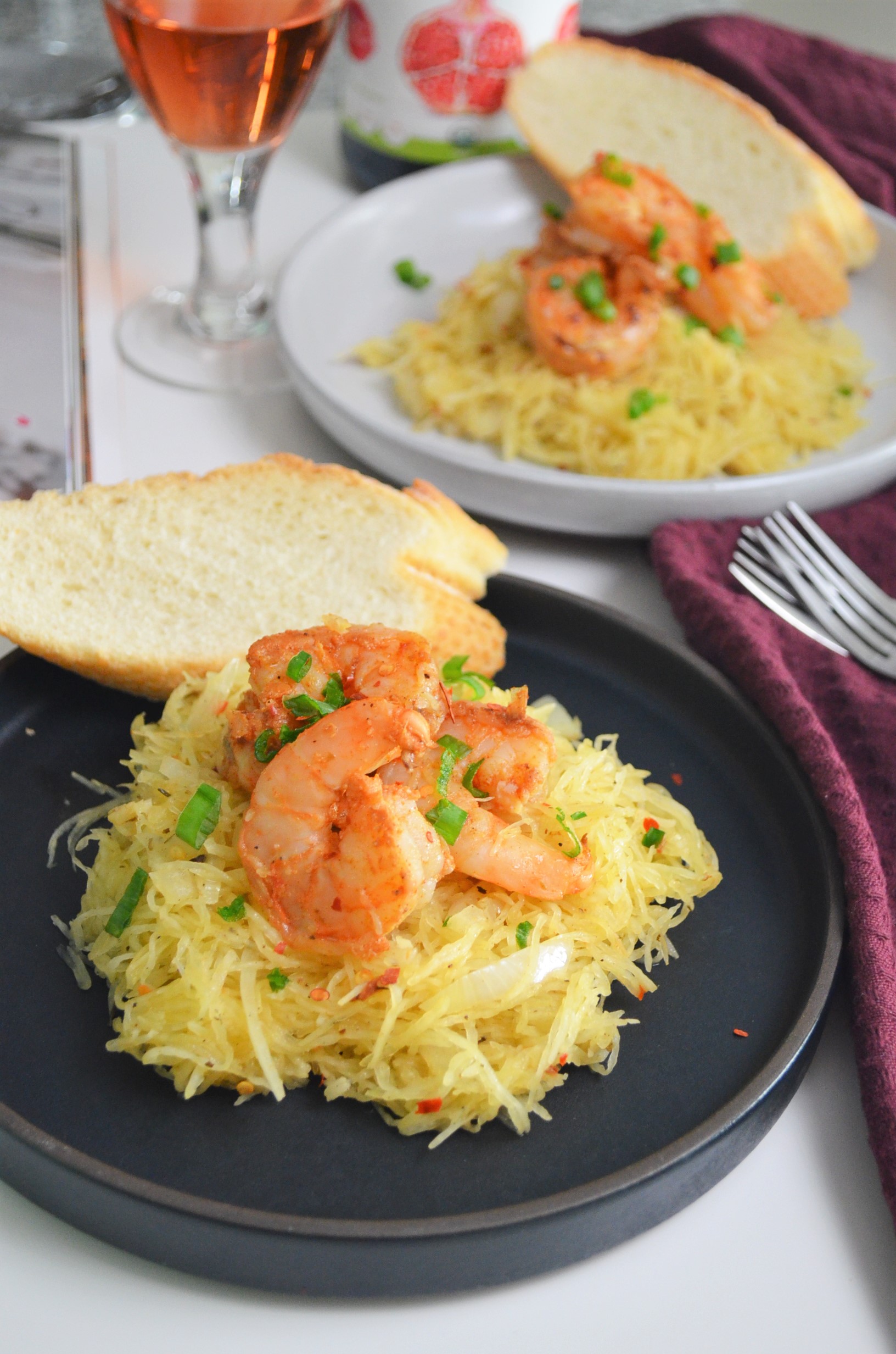 Spaghetti Squash Shrimp Scampi