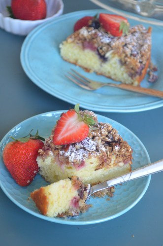 Berries Almond Crumb Cake