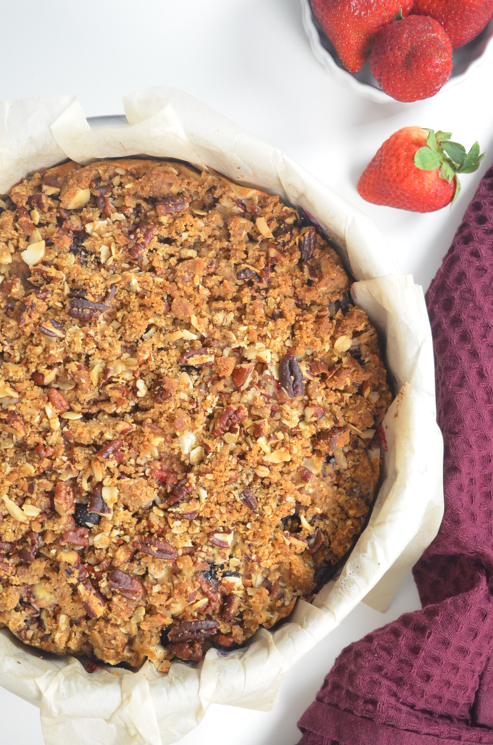 Strawberry Almond Crumb Cake