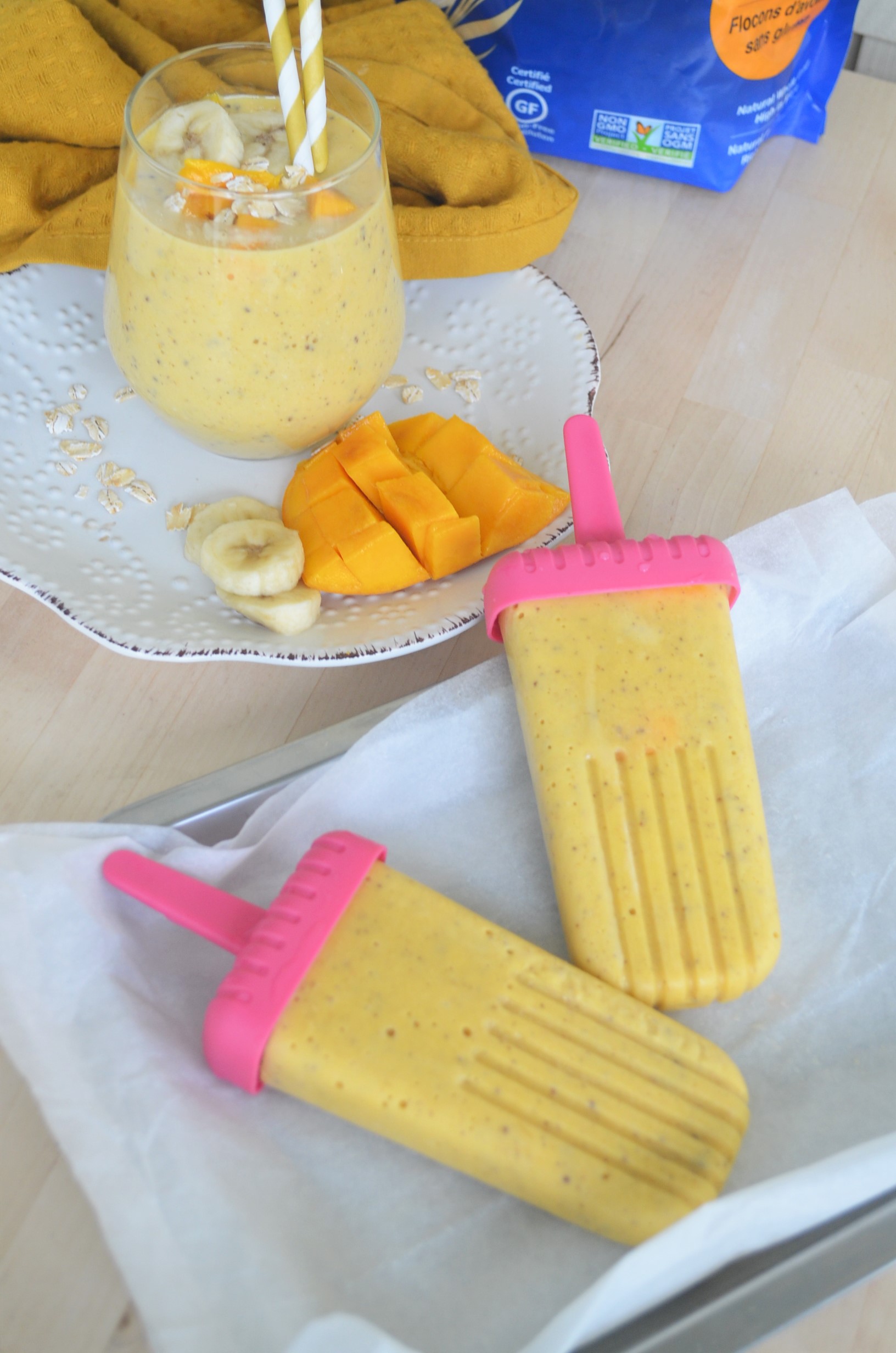 Banana and Mango Popsicle For Two