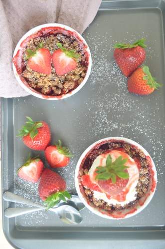 Ramekin Strawberry Crisp For Two